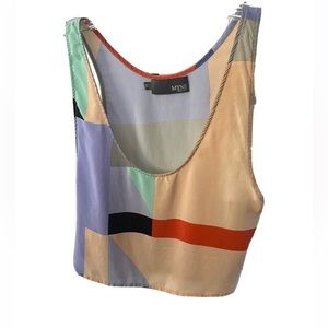 MYNE Ashley Ann crop top, tank top. Size 0. 100% silk. Used.